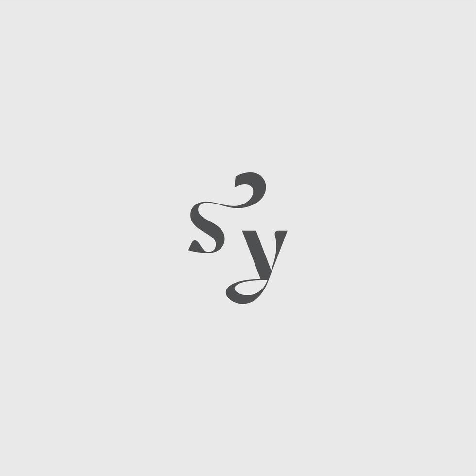beauty monogram initial logo simple and minimalism SY Classy black fashion letter vector
