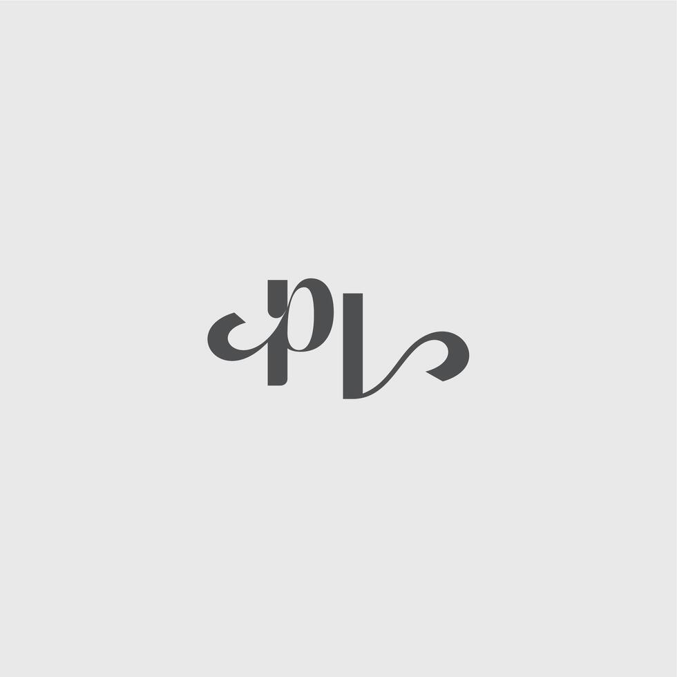 beauty monogram initial logo simple and minimalism PL Classy black fashion letter vector