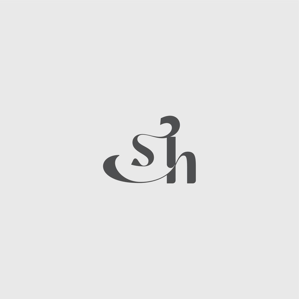 beauty monogram initial logo simple and minimalism SH Classy black fashion letter vector