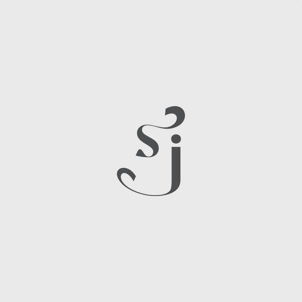 beauty monogram initial logo simple and minimalism SJ Classy black fashion letter vector