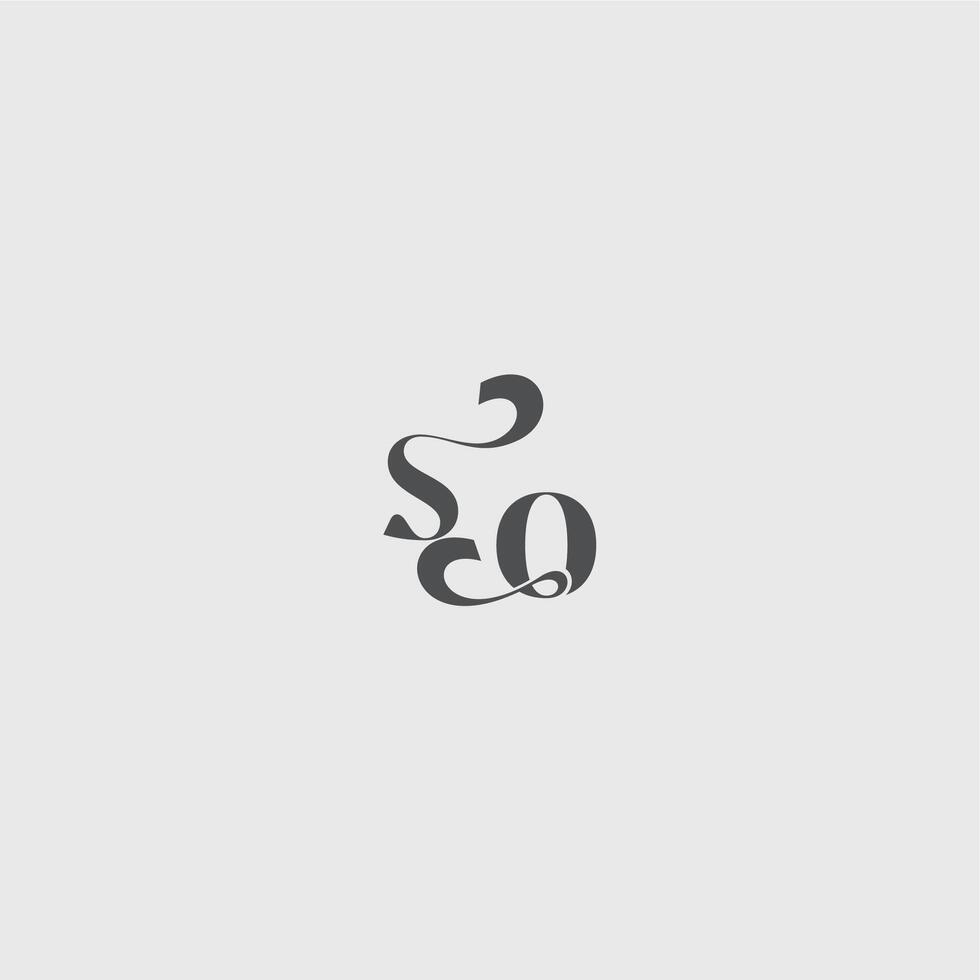 beauty monogram initial logo simple and minimalism SO Classy black fashion letter vector