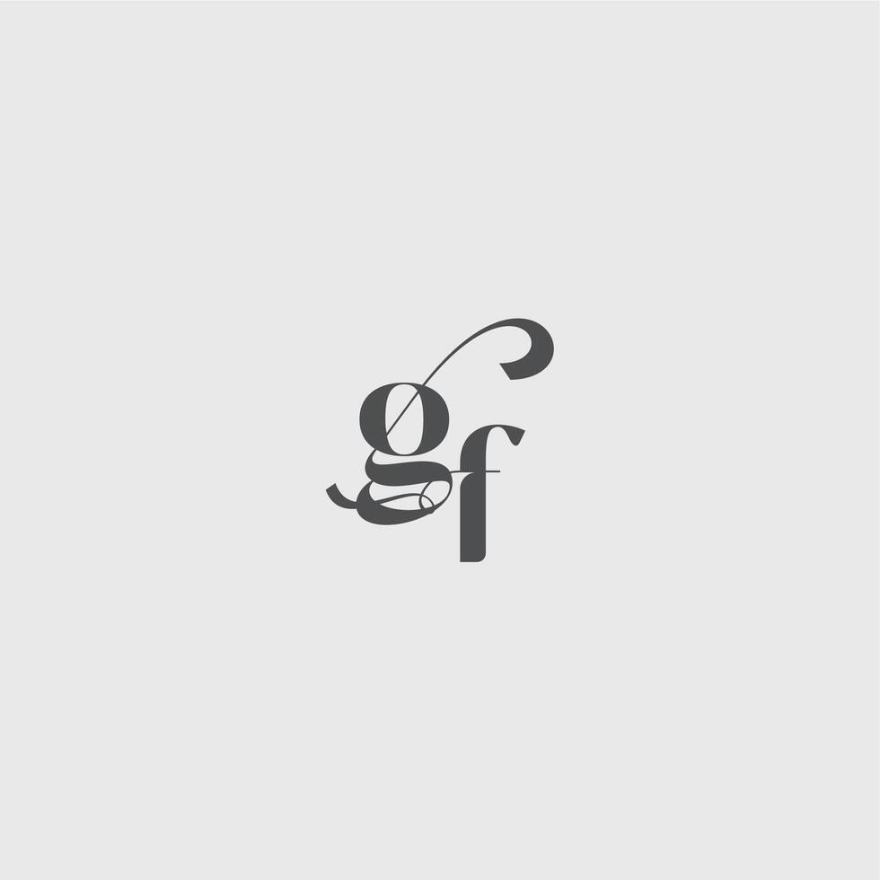 Classy black fashion beauty monogram initial logo letter simple and minimalism GF vector