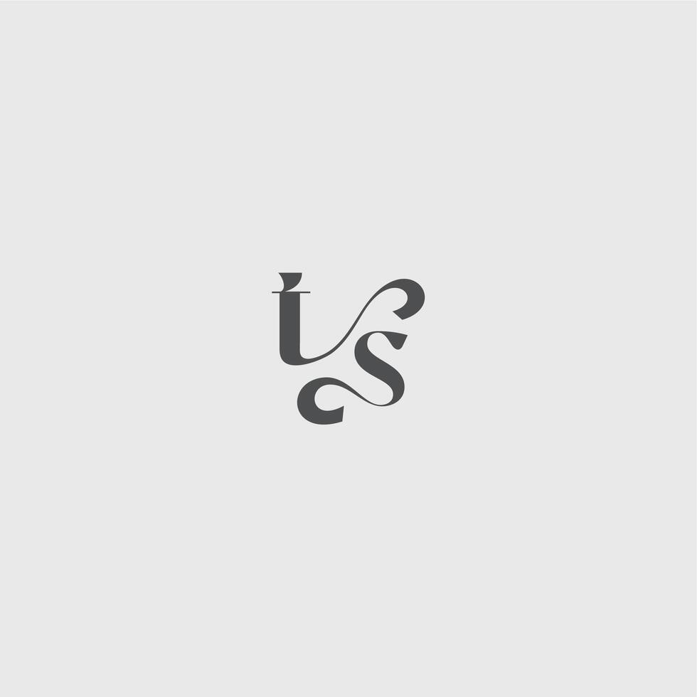 beauty monogram initial logo simple and minimalism TS Classy black fashion letter vector