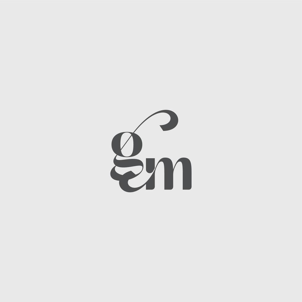 Classy black fashion beauty monogram initial logo letter simple and minimalism GM vector