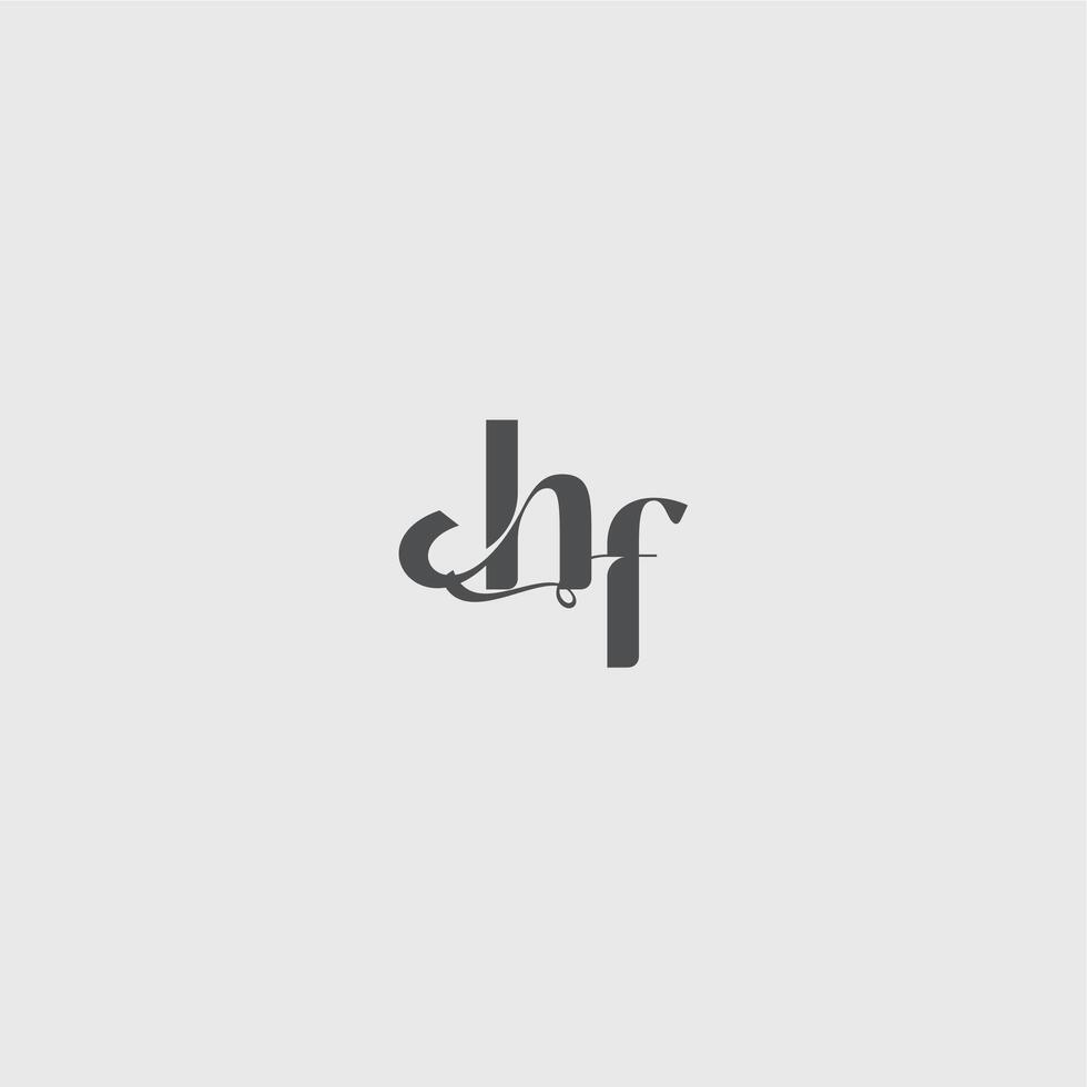 Classy black fashion beauty monogram initial logo letter simple and minimalism HF vector
