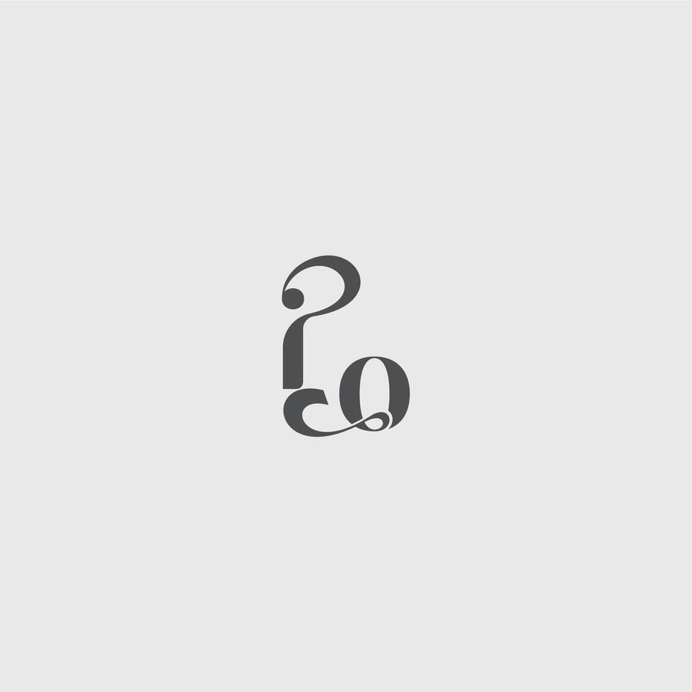 Classy black fashion beauty monogram initial logo letter simple and minimalism IO vector