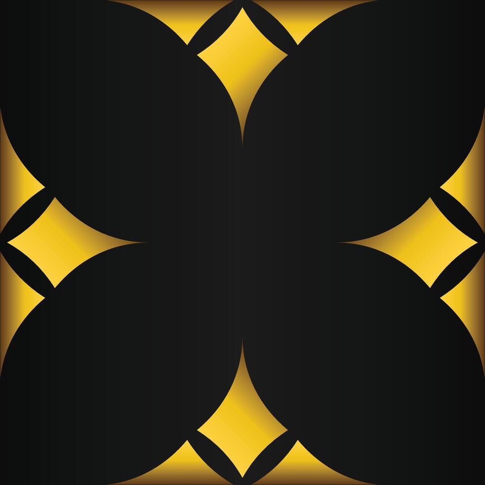 black background with abstract golden floral shape vector