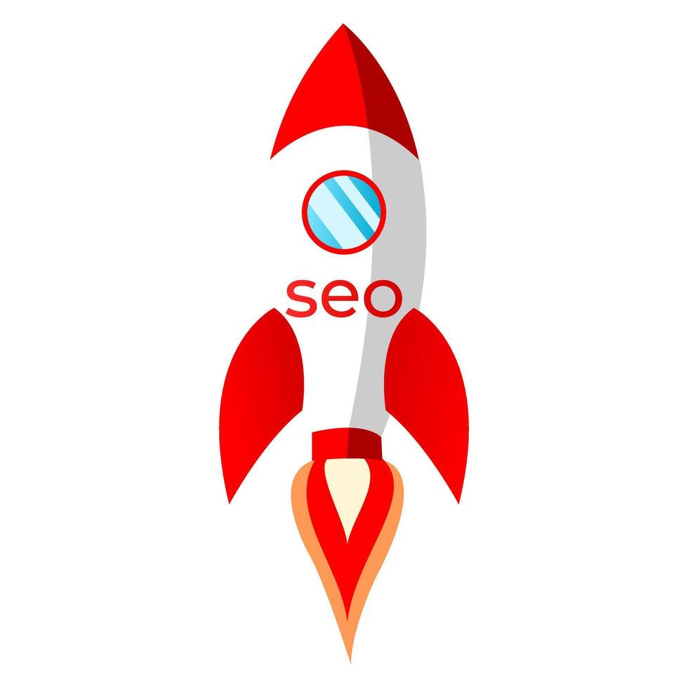 Search Engine Optimization Rocket. vector