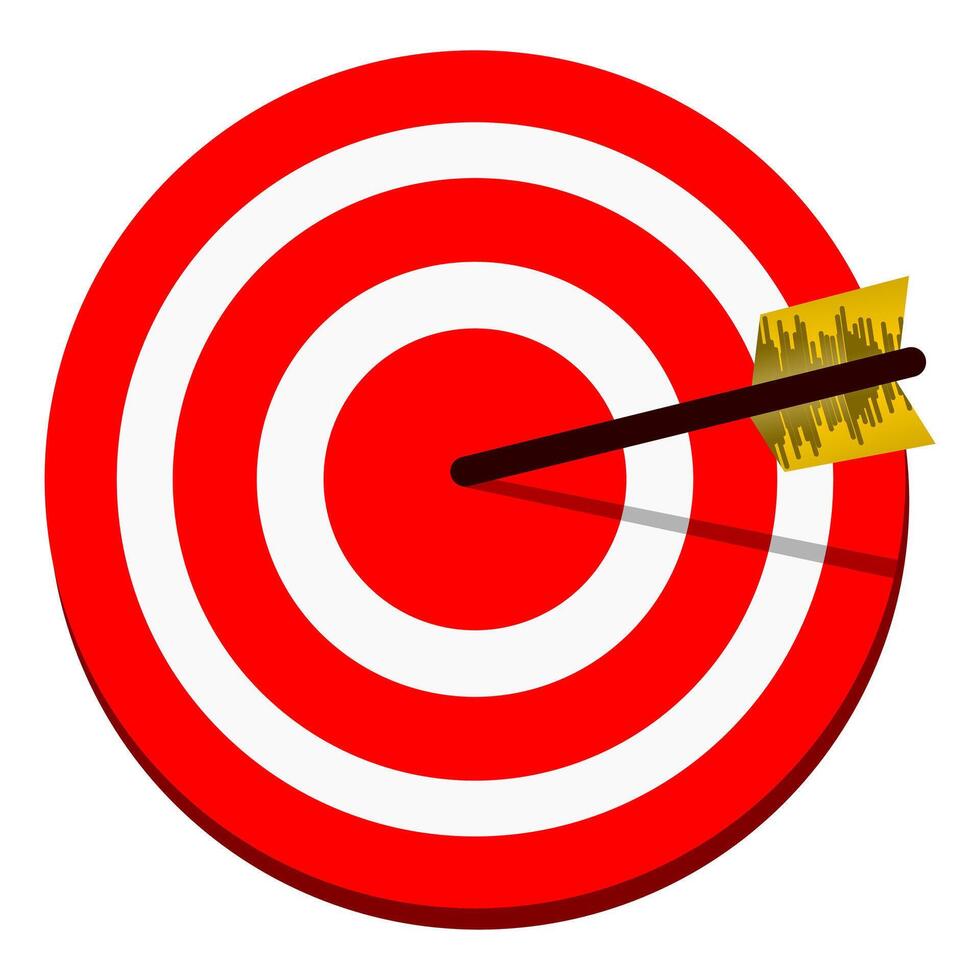 Archery Target with Arrow. vector