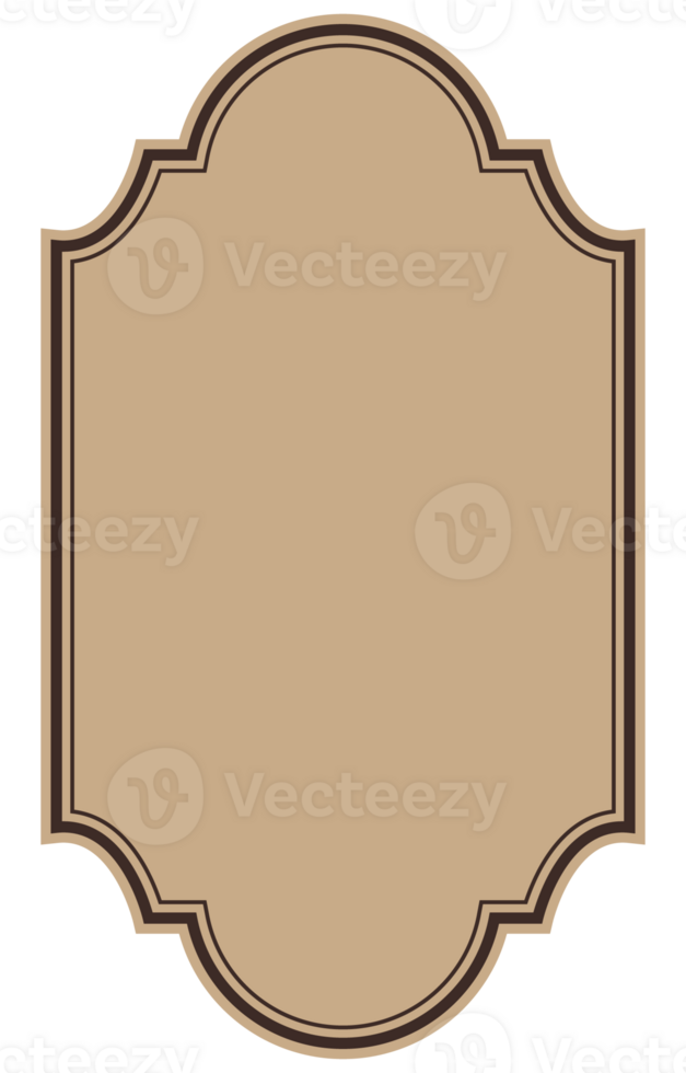 Classic vintage wedding badge brown background message frame png