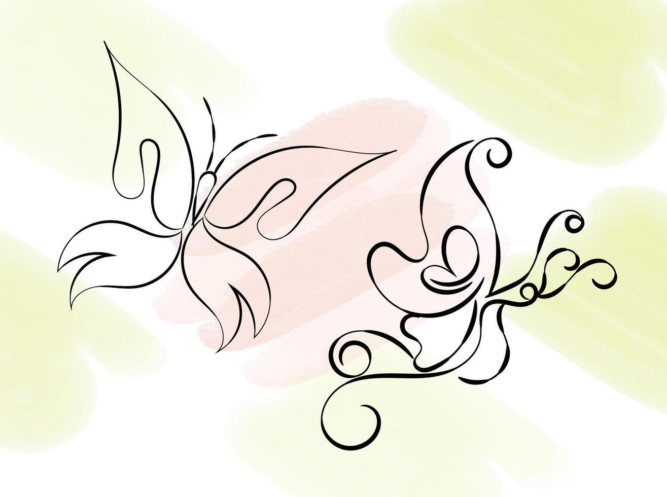 Watercolor colorful background with butterflies vector