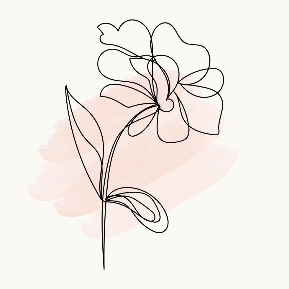 Hand drawn flat design simple flower outline vector