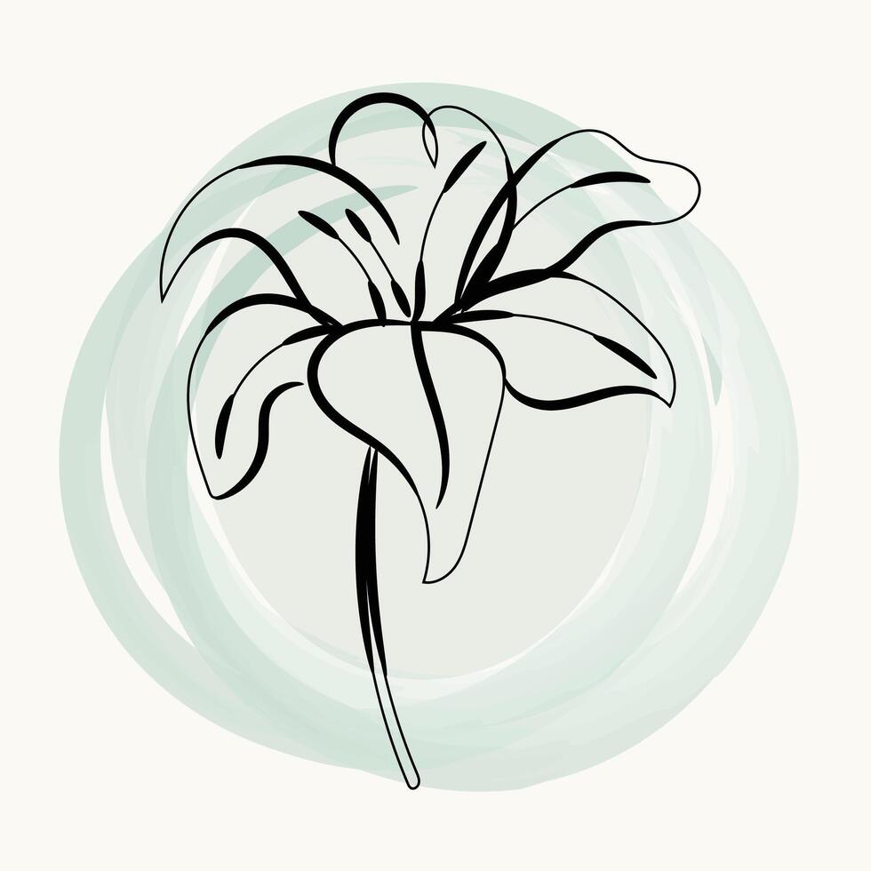 Hand drawn simple flower outline vector