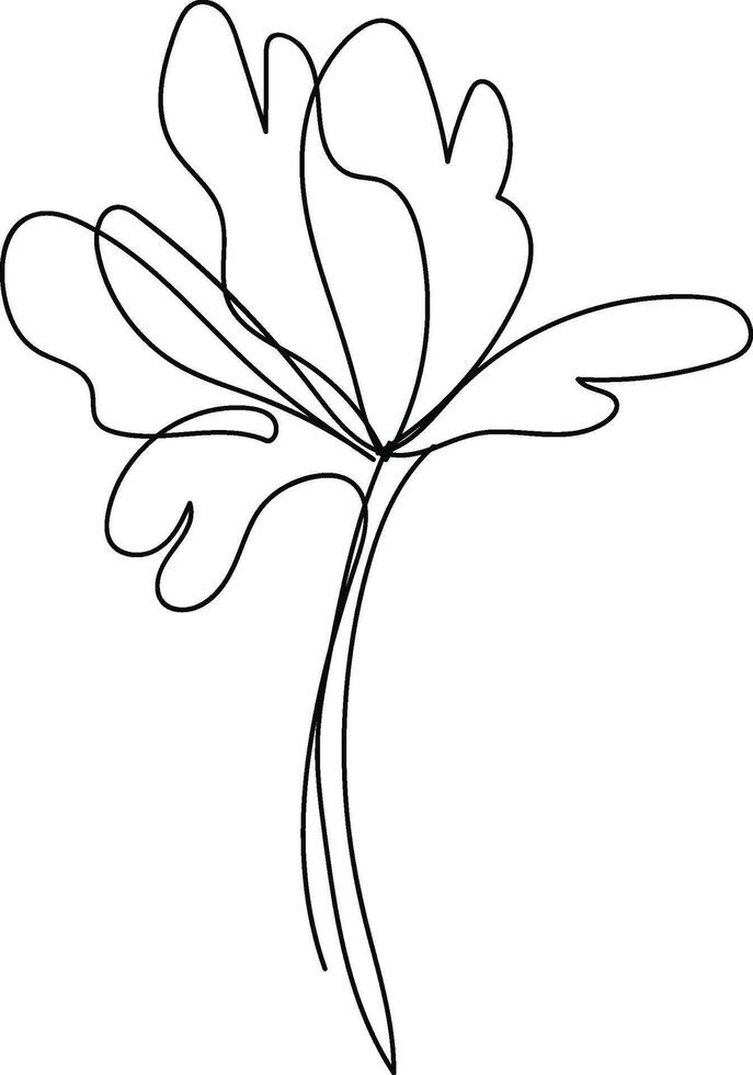 Hand drawn simple flower outline vector