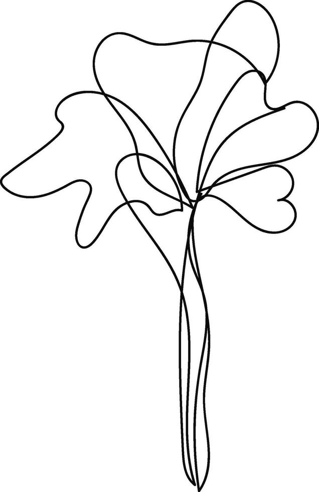 Hand drawn simple flower outline vector