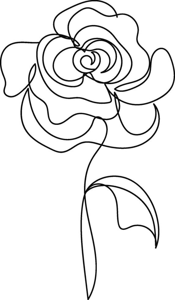Hand drawn simple flower outline vector