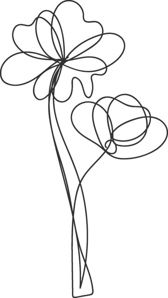 Hand drawn simple flower outline vector