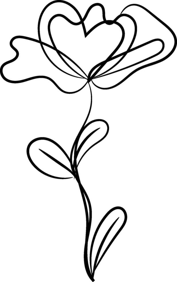 Floral flower outline vector