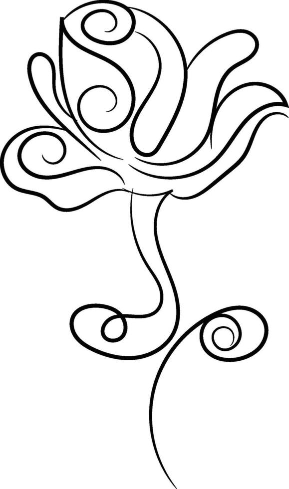 Floral flower outline vector