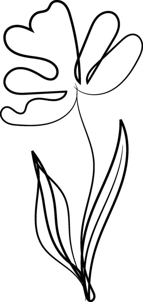 Floral flower outline vector
