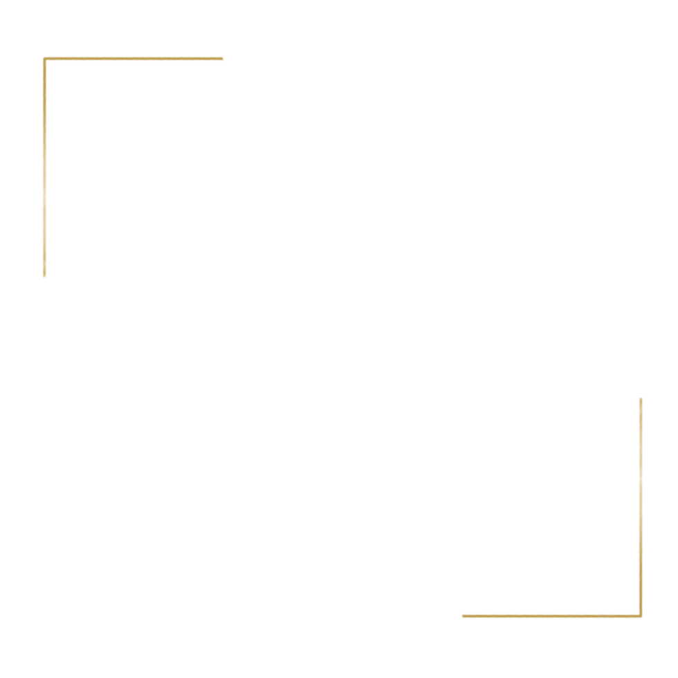 Gold corner frame on a transparent background png