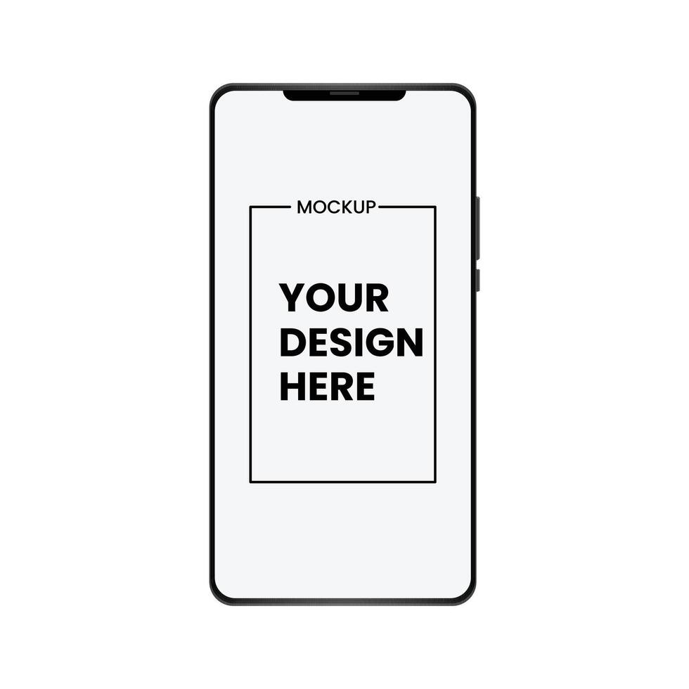 Realistic mobile phone frame only mockup, template. Isolated stock illustration vector