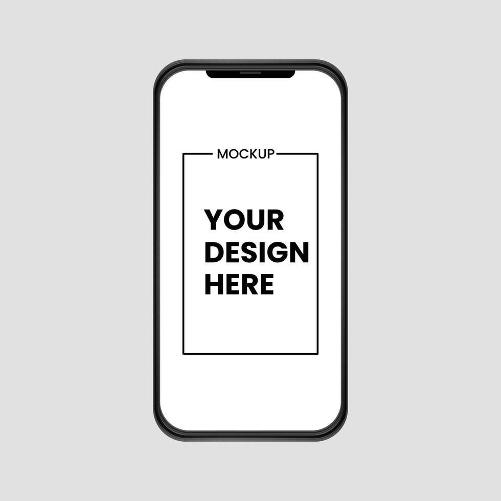 Realistic mobile phone frame only mockup, template. Isolated stock illustration vector