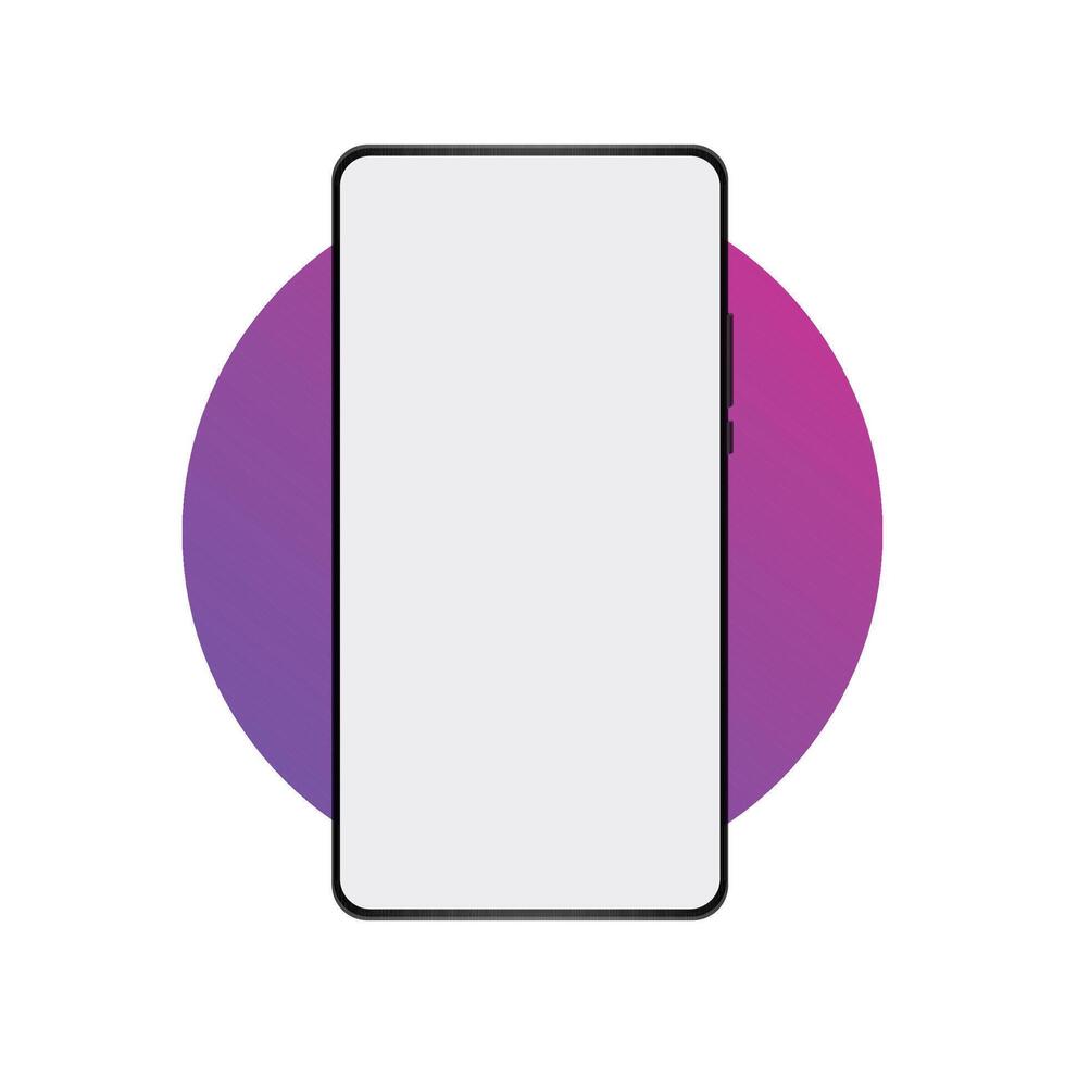 Realistic mobile phone frame only mockup, template. Isolated stock illustration vector