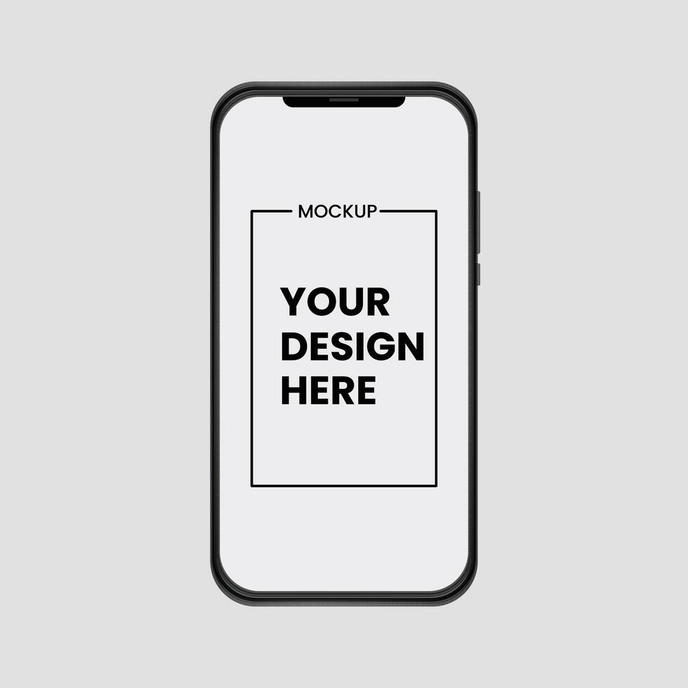 Realistic mobile phone frame only mockup, template. Isolated stock illustration vector