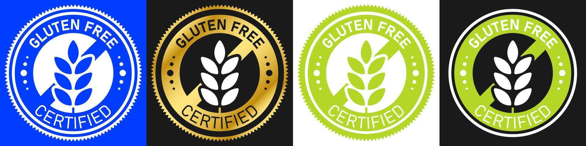 Gluten free label or gluten free stamp isolated in flat style. Gluten free label for product packaging design element. Simple gluten free stamp for packaging design element vector