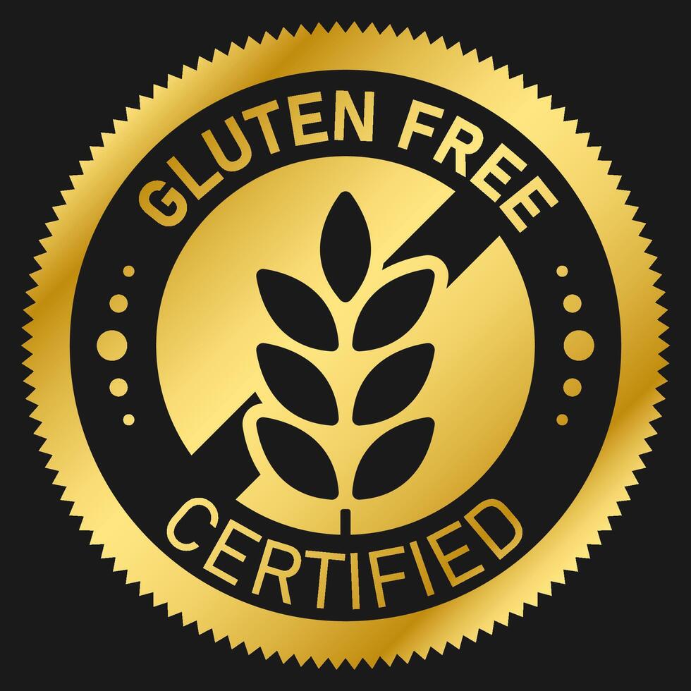 Gluten free label or gluten free stamp isolated in flat style. Gluten free label for product packaging design element. Simple gluten free stamp for packaging design element vector
