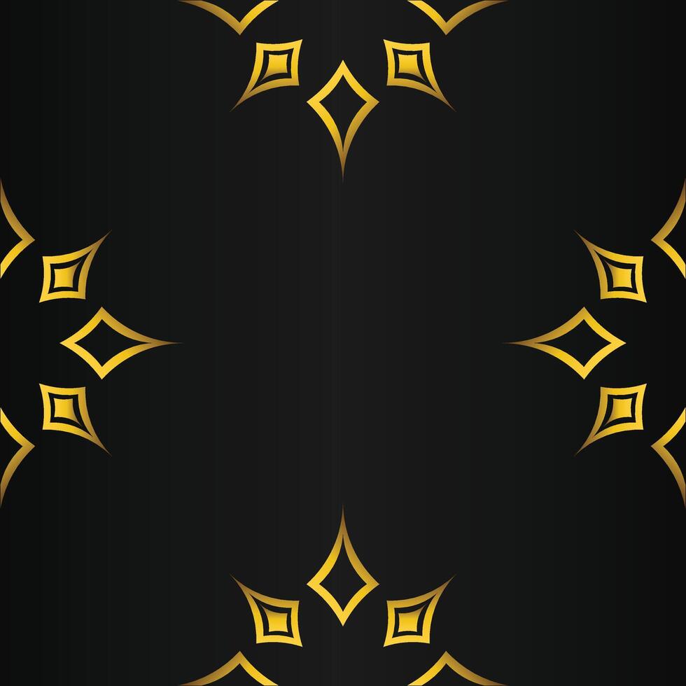 black background with abstract golden floral shape vector