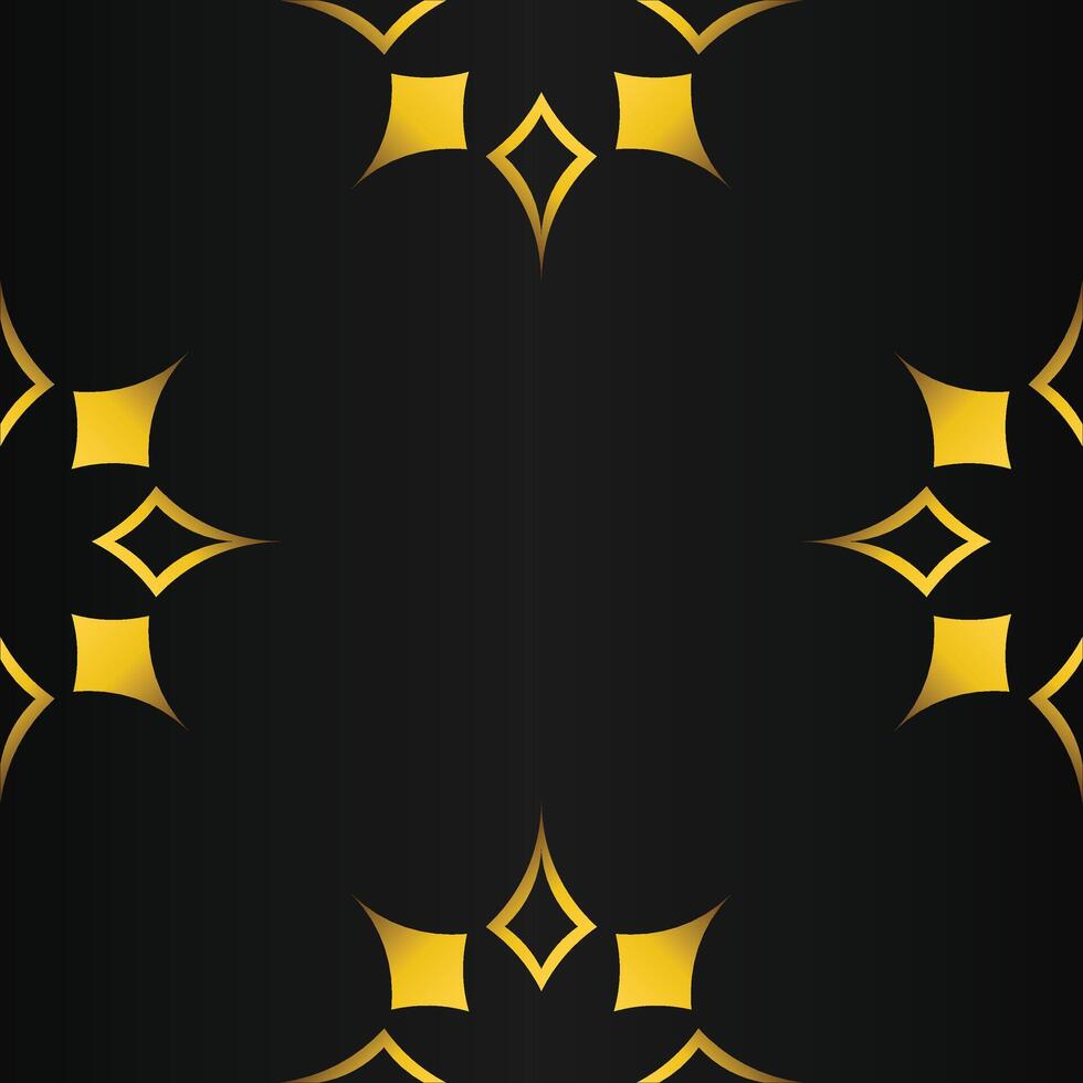 black background with abstract golden floral shape vector