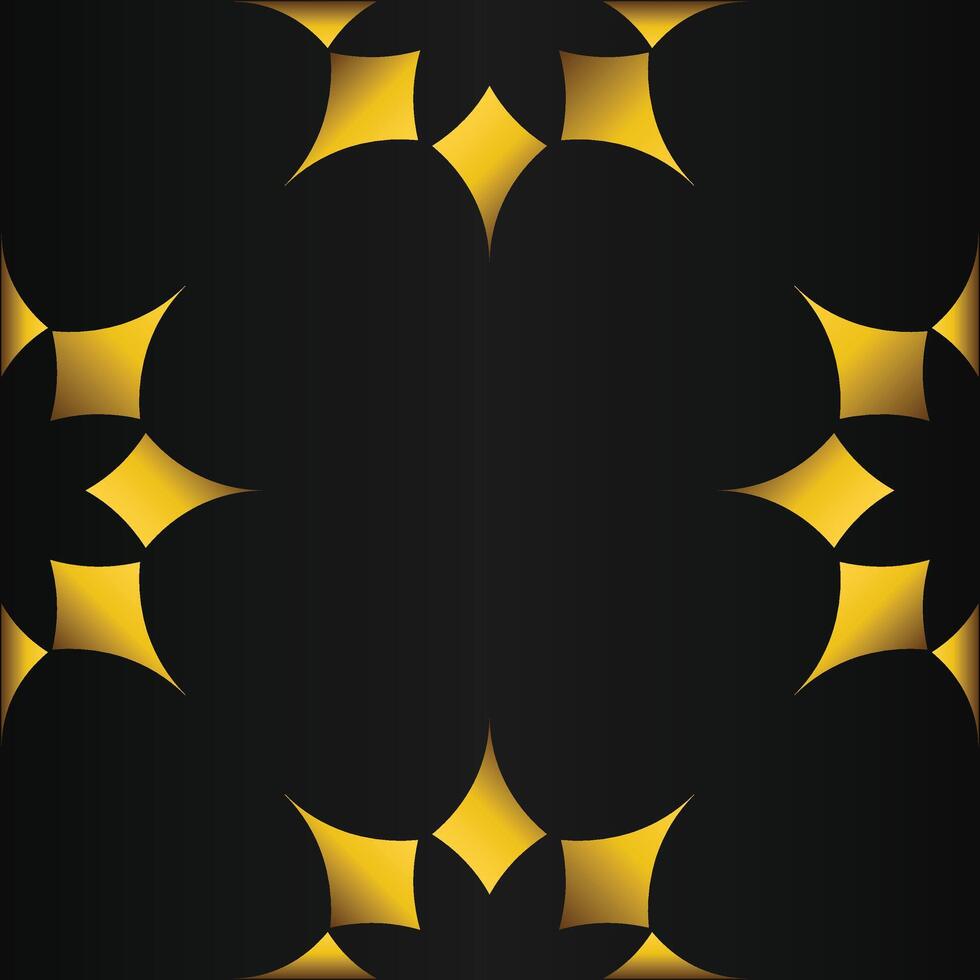 black background with abstract golden floral shape vector