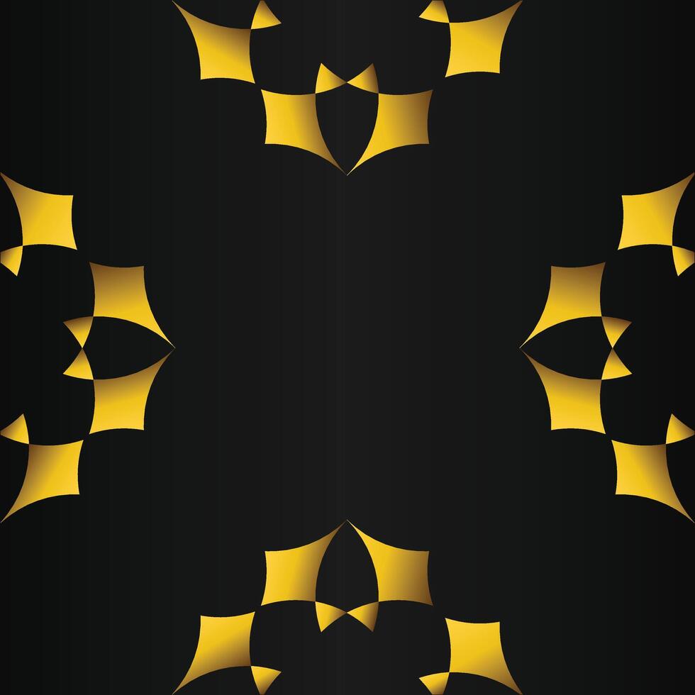 black background with abstract golden floral shape vector