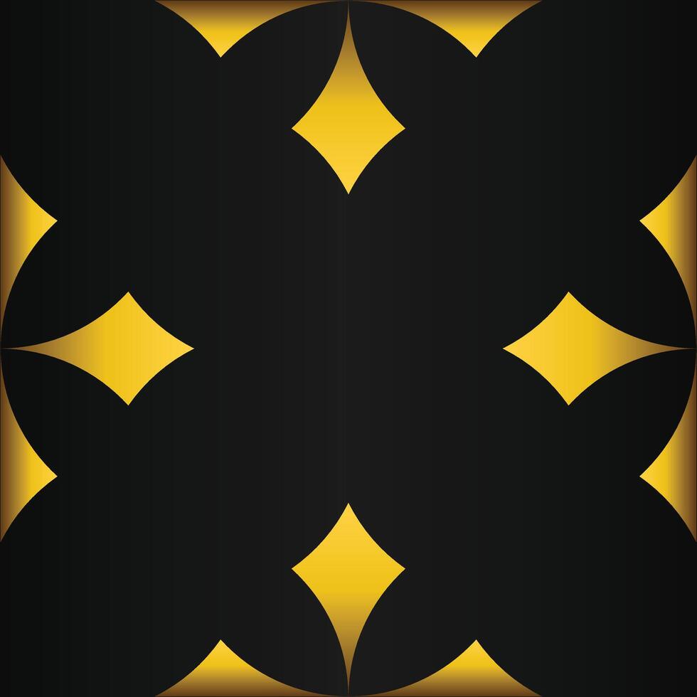 black background with abstract golden floral shape vector