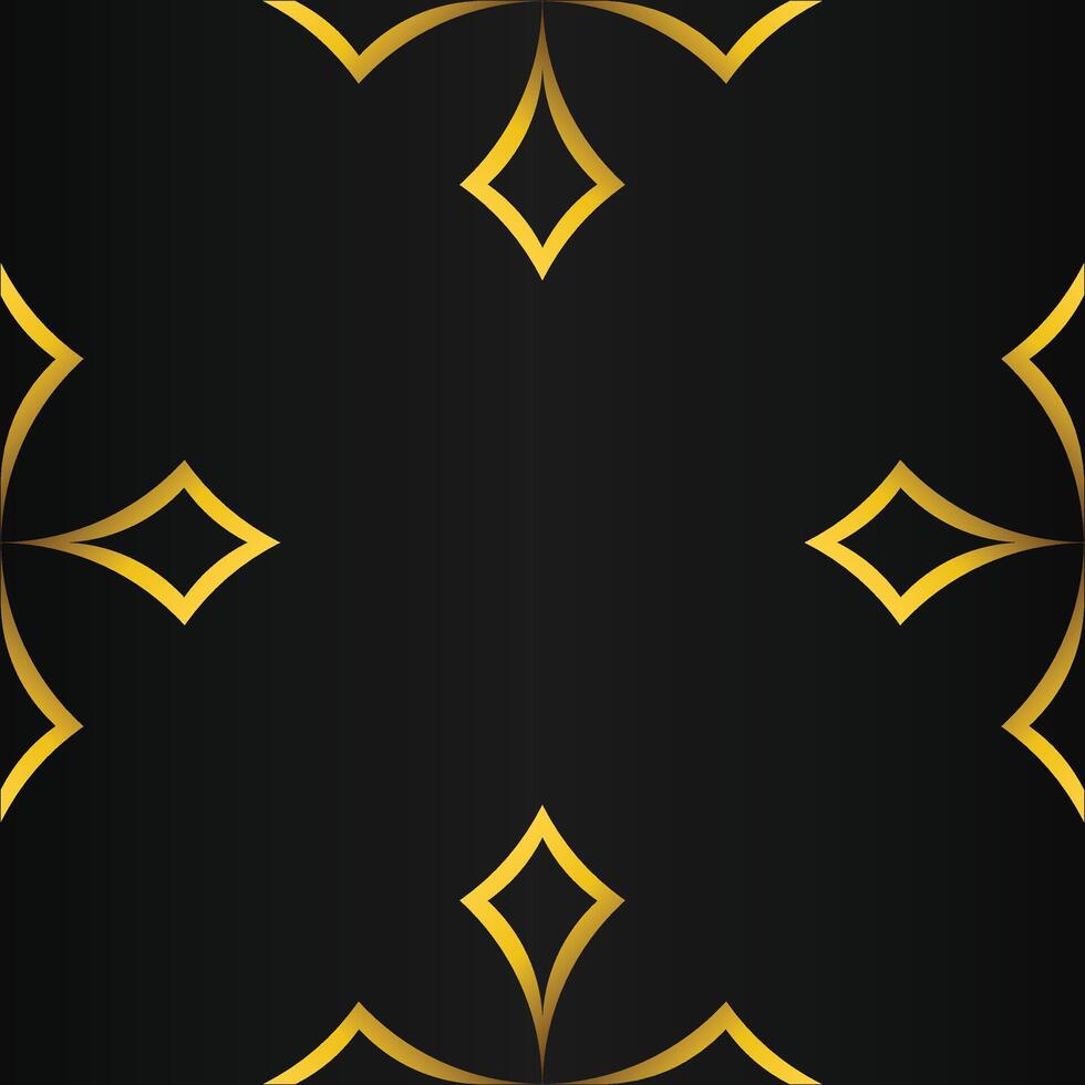 black background with abstract golden floral shape vector
