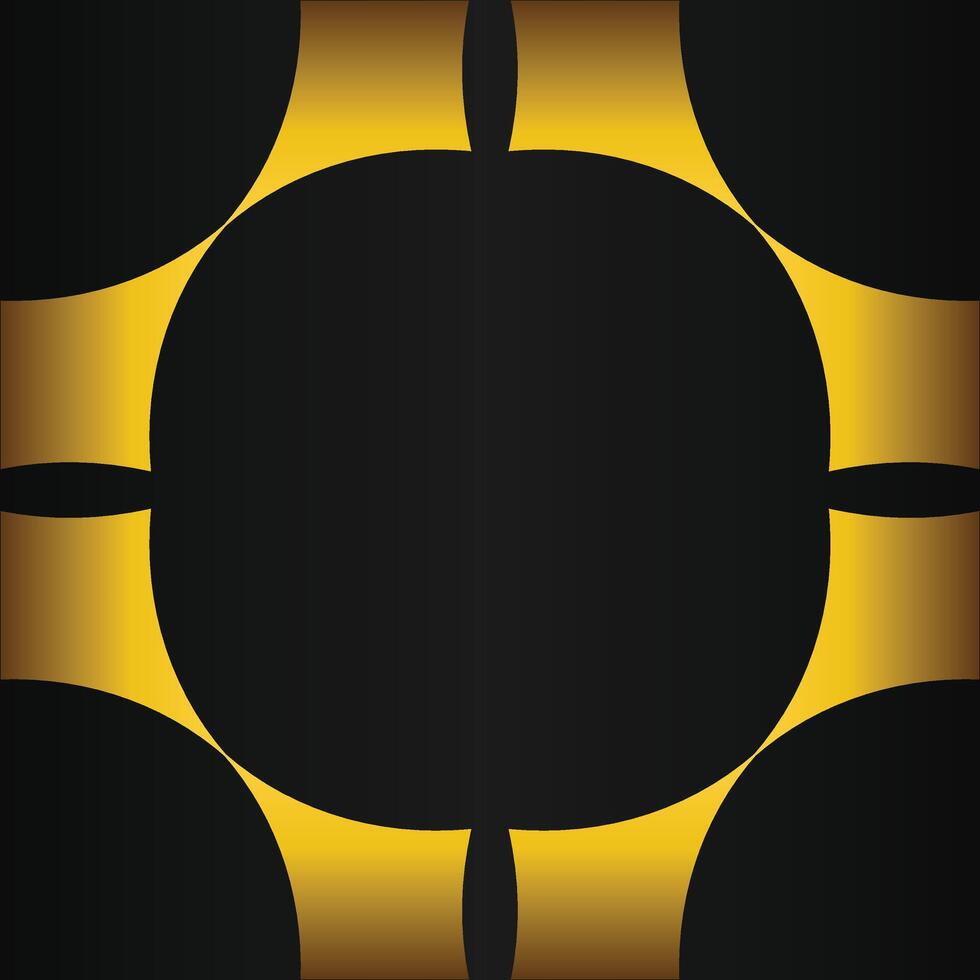 black background with abstract golden floral shape vector
