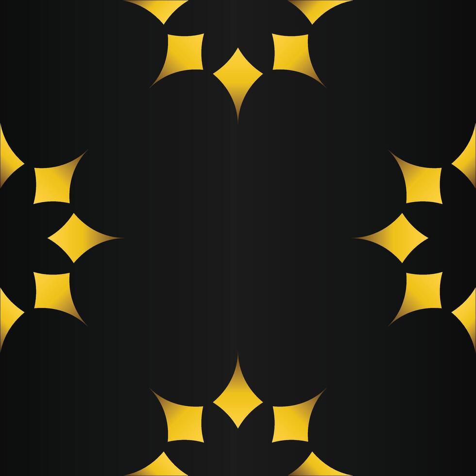 black background with abstract golden floral shape vector