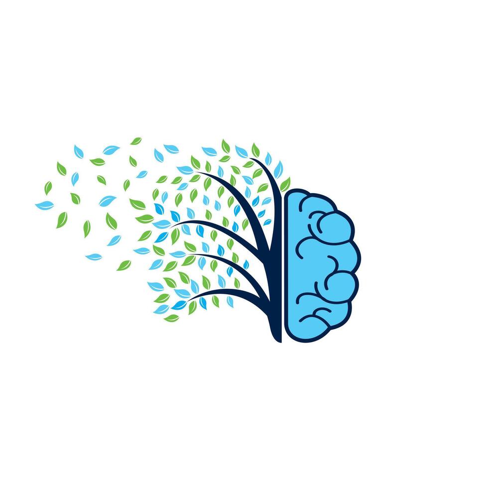 Brain tree logo concept design. vector