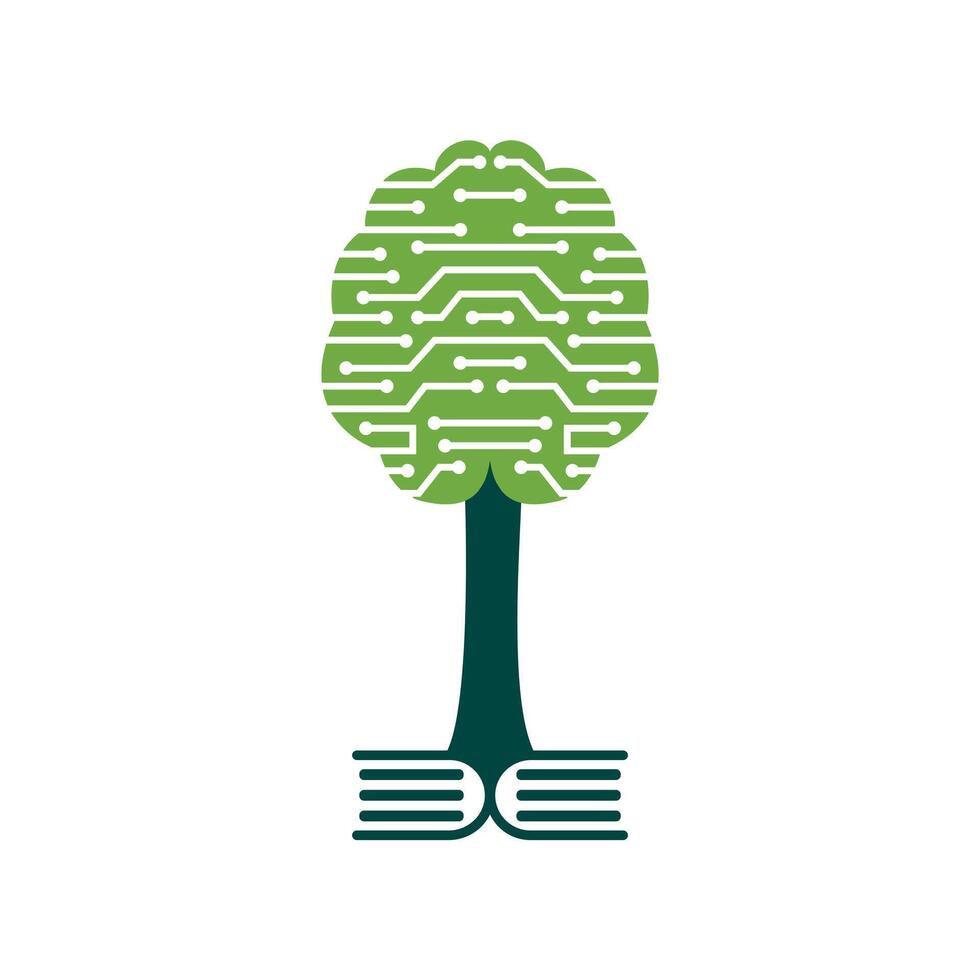 Brain connection tree logo concept design. vector