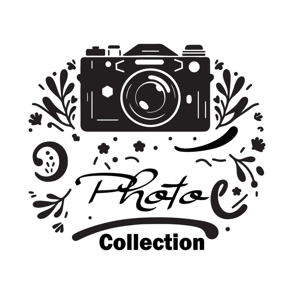 best camera typography logo, icon illustration vector