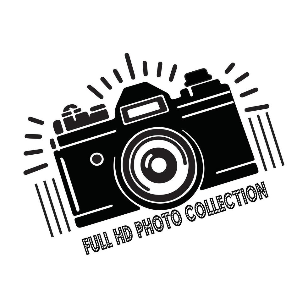 best camera typography logo, icon illustration vector