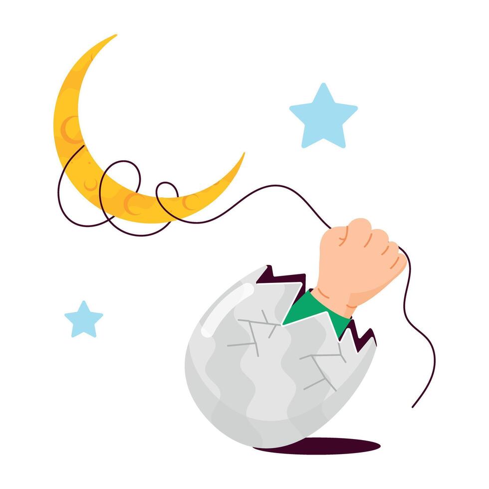 WebA comic style sticker of easter night vector
