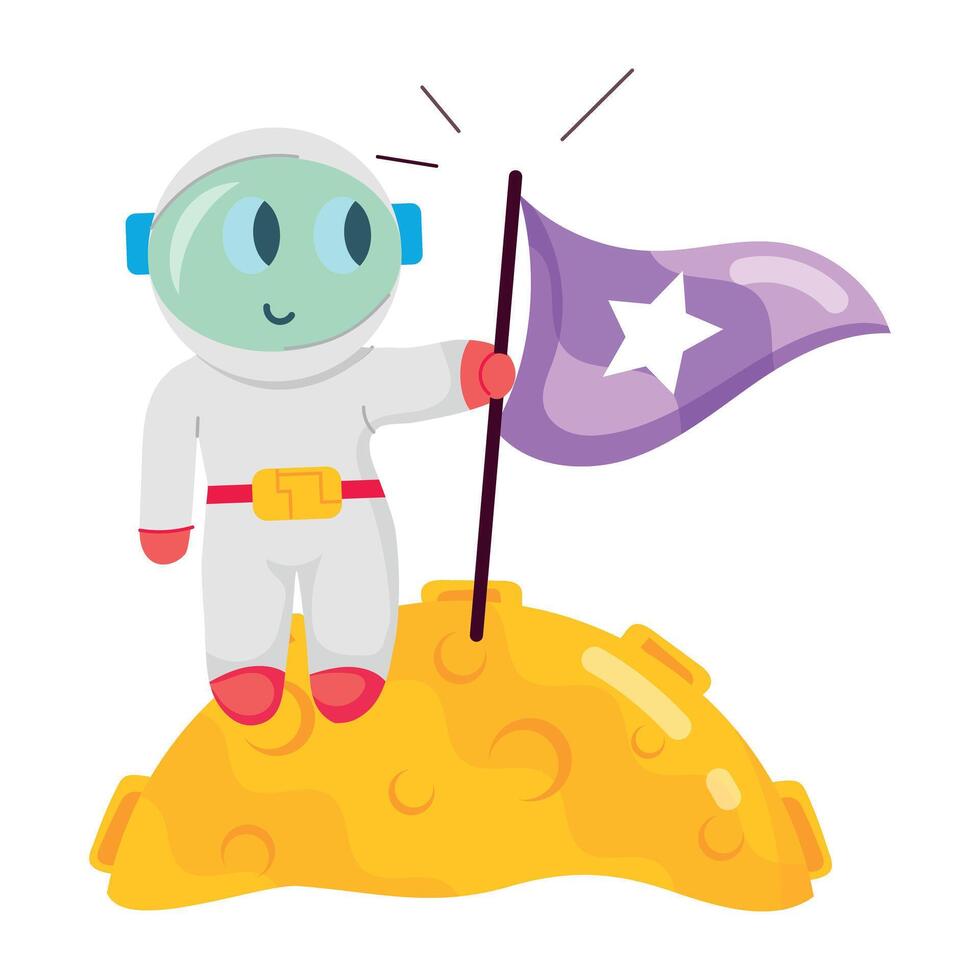 WebA cartoon style character on moon mission vector