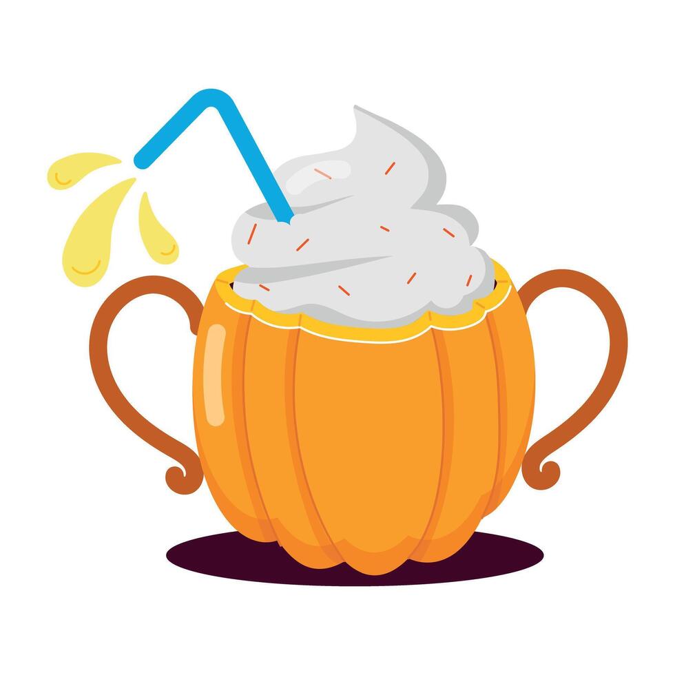 WebSpiced latte sticker in flat style vector