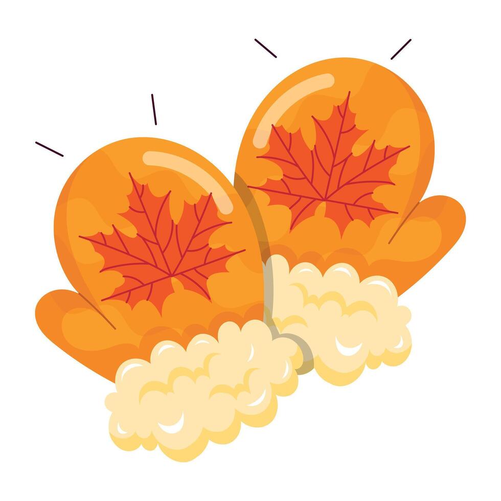 WA flat style sticker of gloves vector