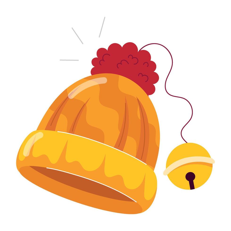 WebA flat style sticker of beanie vector
