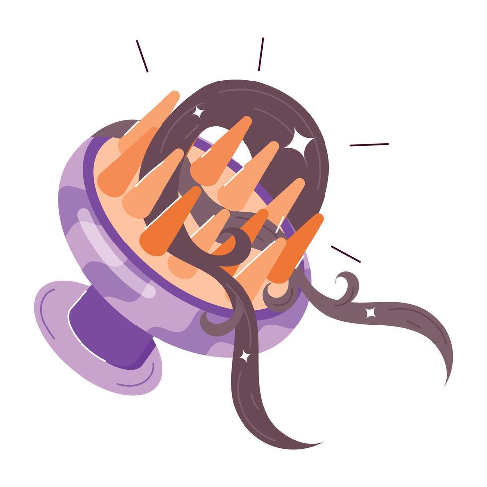 WebA flat style sticker of scalp massager vector