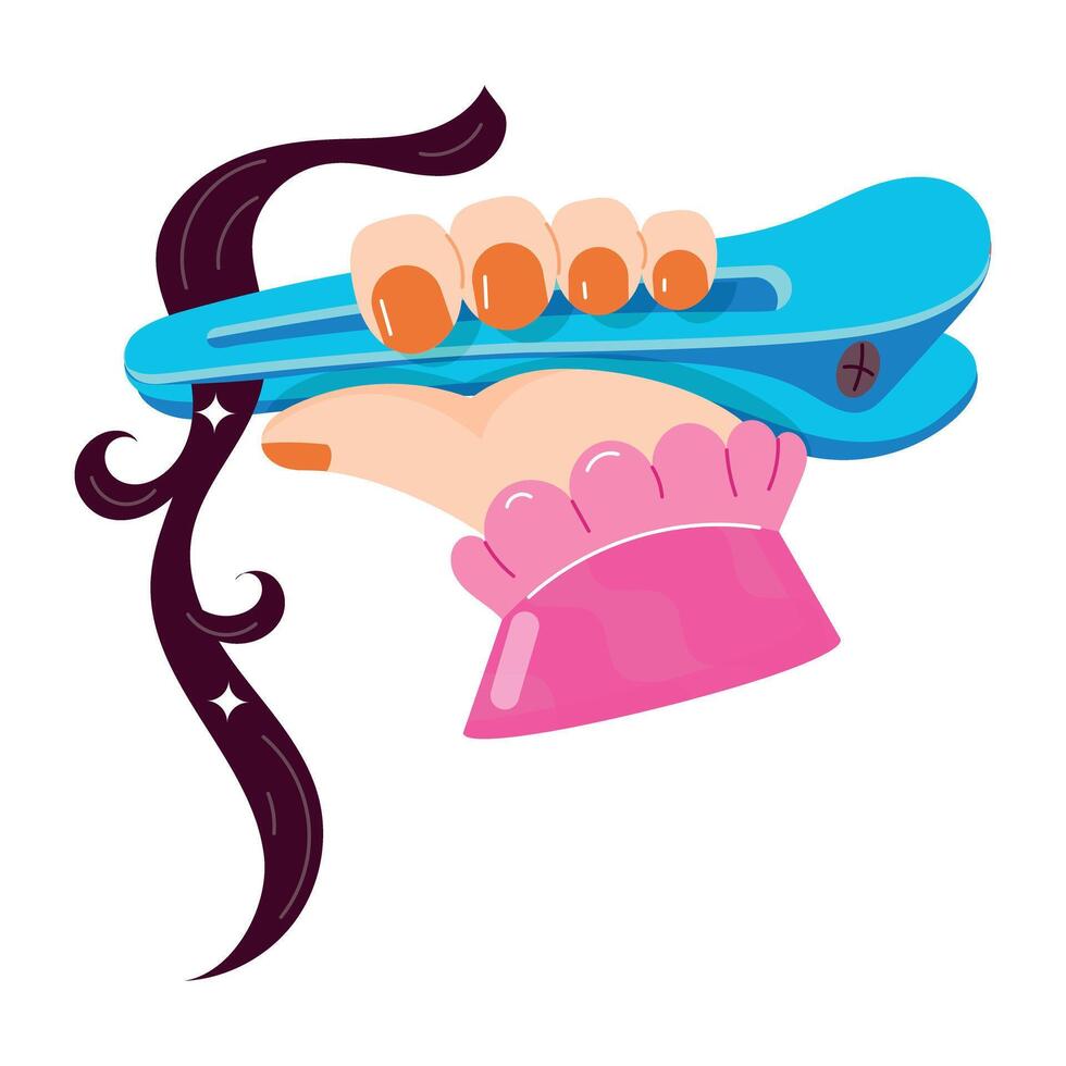 WebA flat style sticker of hair clip vector